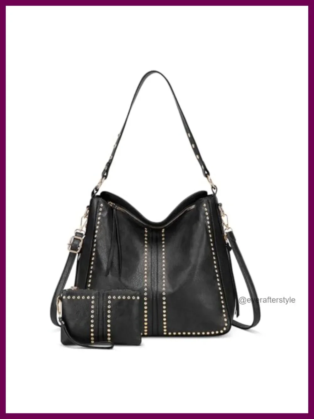 Hobo Bags for Women 2 Piece Set PU Leather Tote Crossbody with Wallet